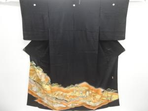 御所車に宝尽くし模様刺繍留袖(比翼付き)